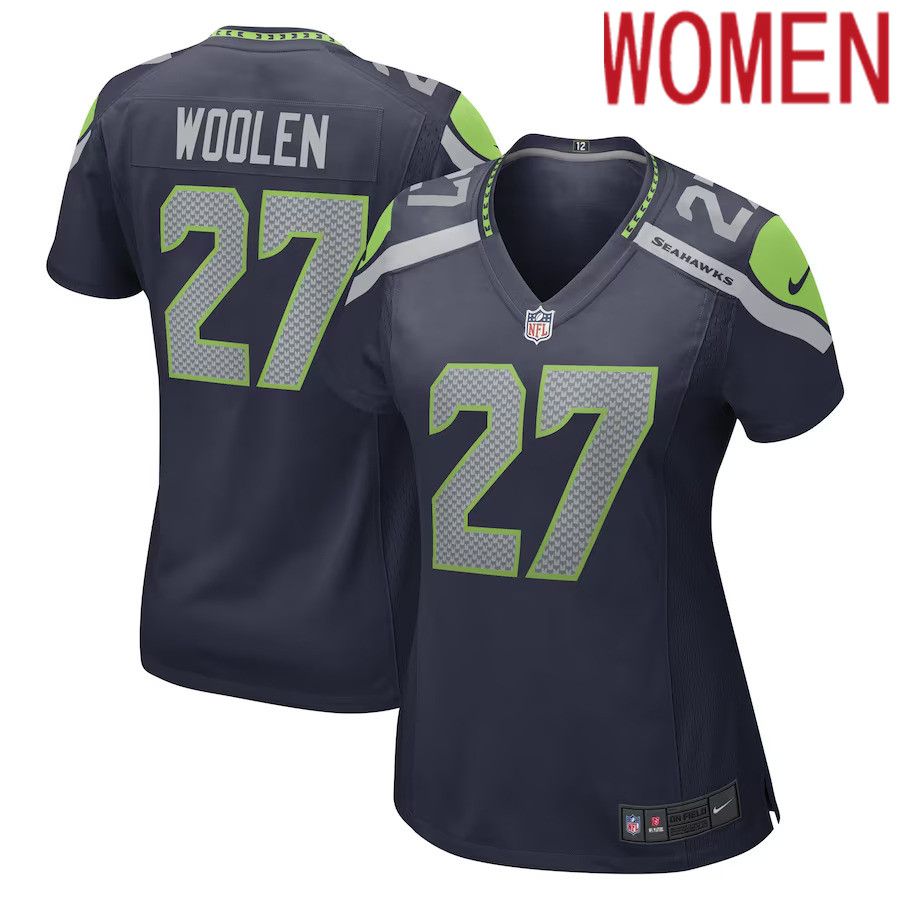 Women Seattle Seahawks 27 Tariq Woolen Nike College Navy Game Player NFL Jersey